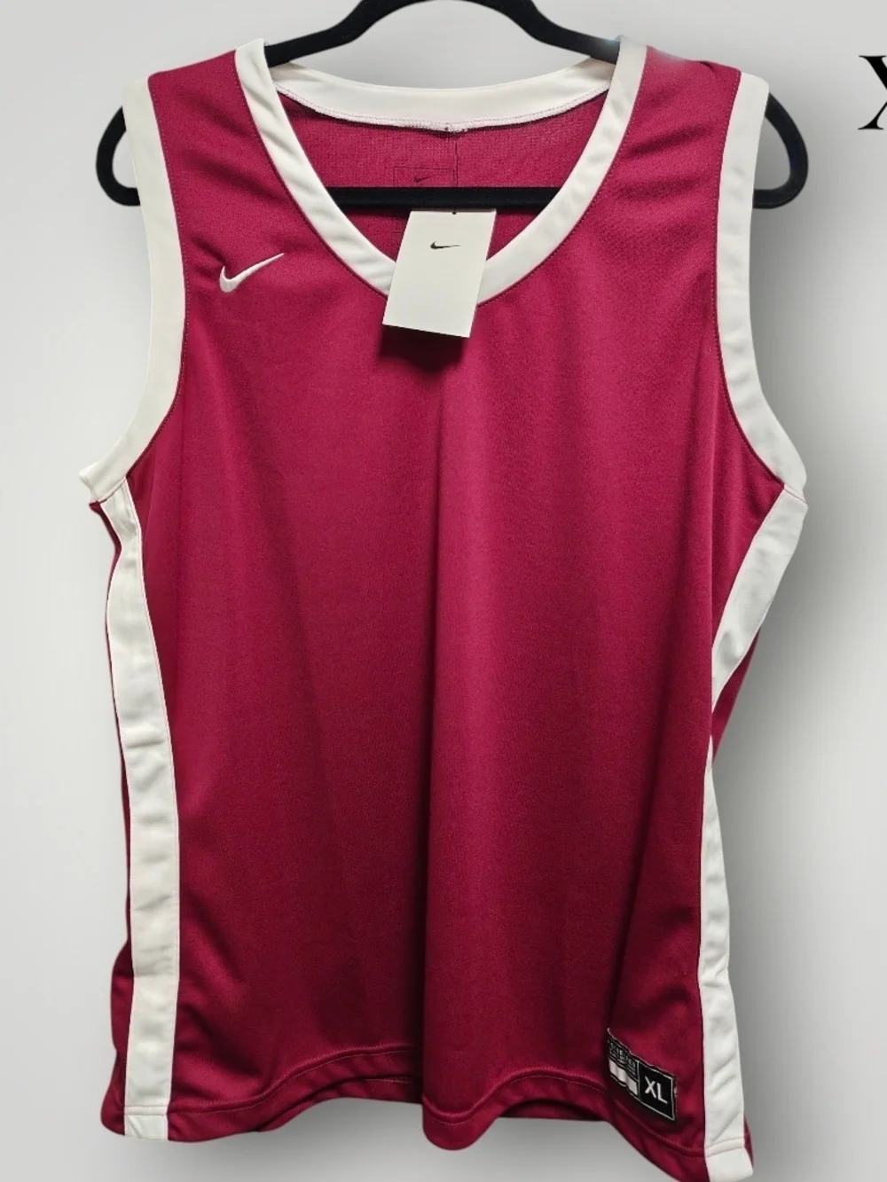 Nike Maroon and White Basketball Jersey